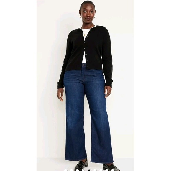 Old Navy Denim - Women's 8 Jeans, High-rise Wow Wide Leg, Dark Wash, Old Navy
